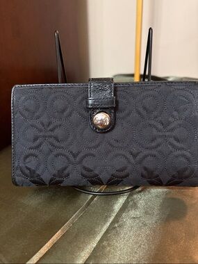 Coach black signature jacquard checkbook wallet Vintage